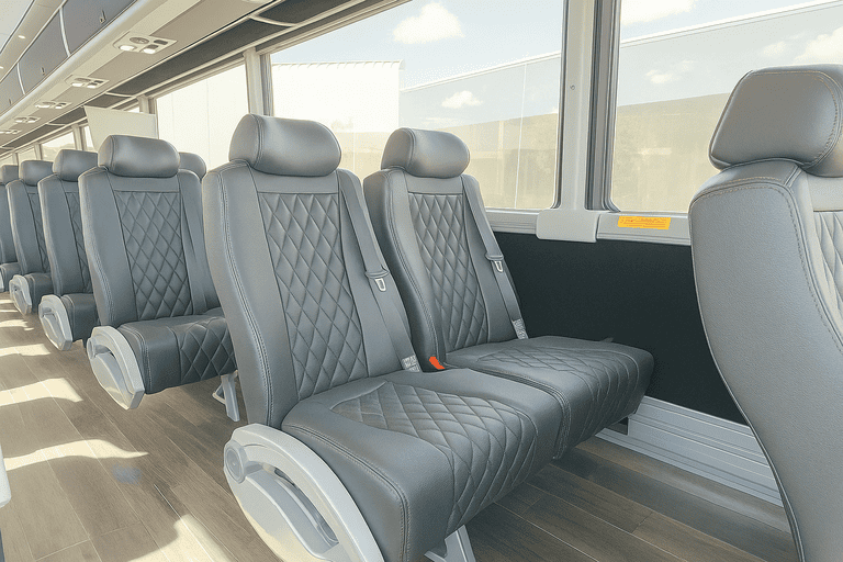 interior of Fort Myers Coach Bus Service charter bus