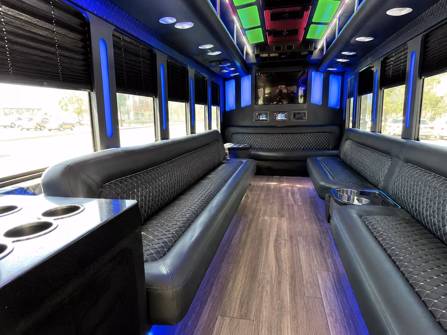 fort myers 15 passenger party bus inside