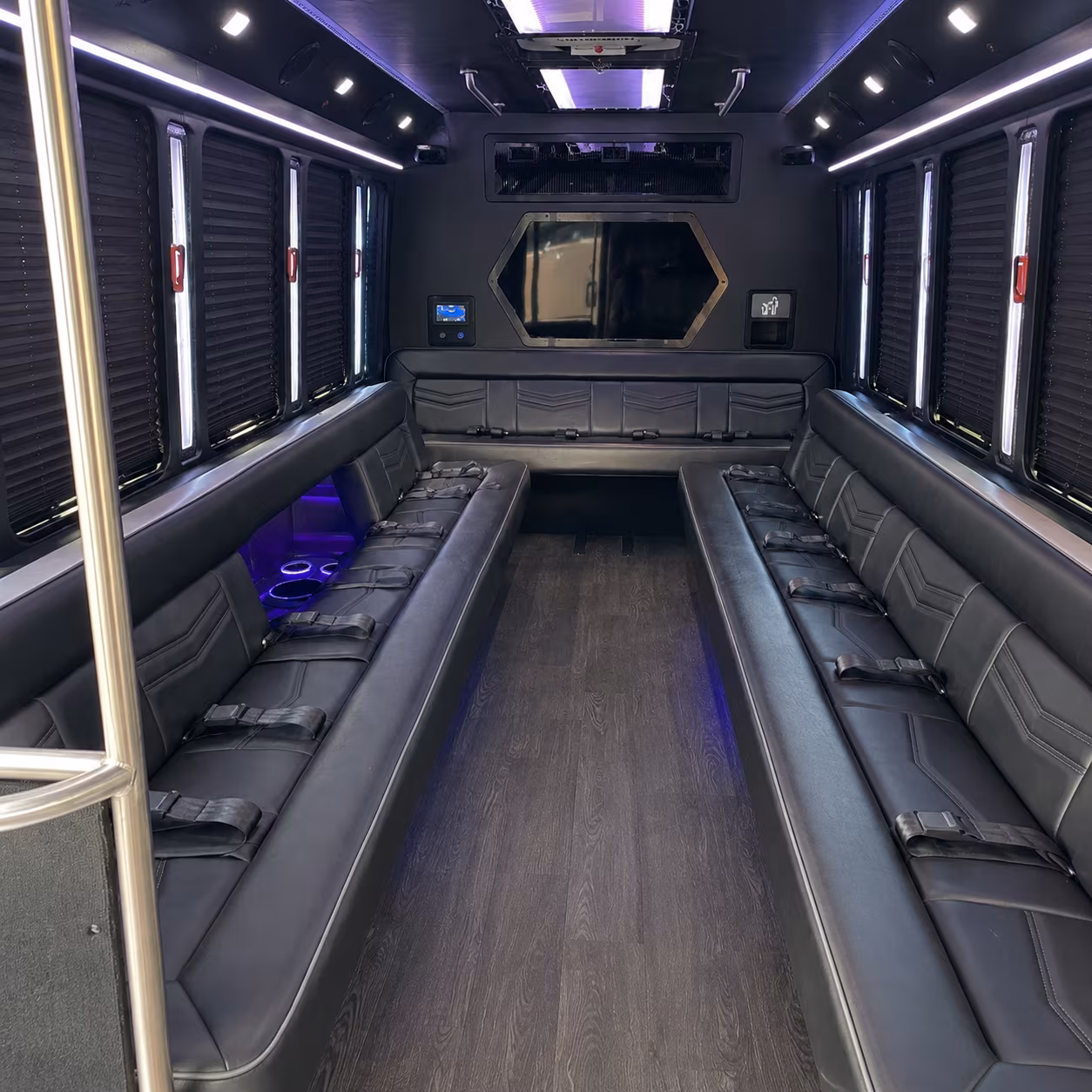 fort myers 18 passenger party bus interior