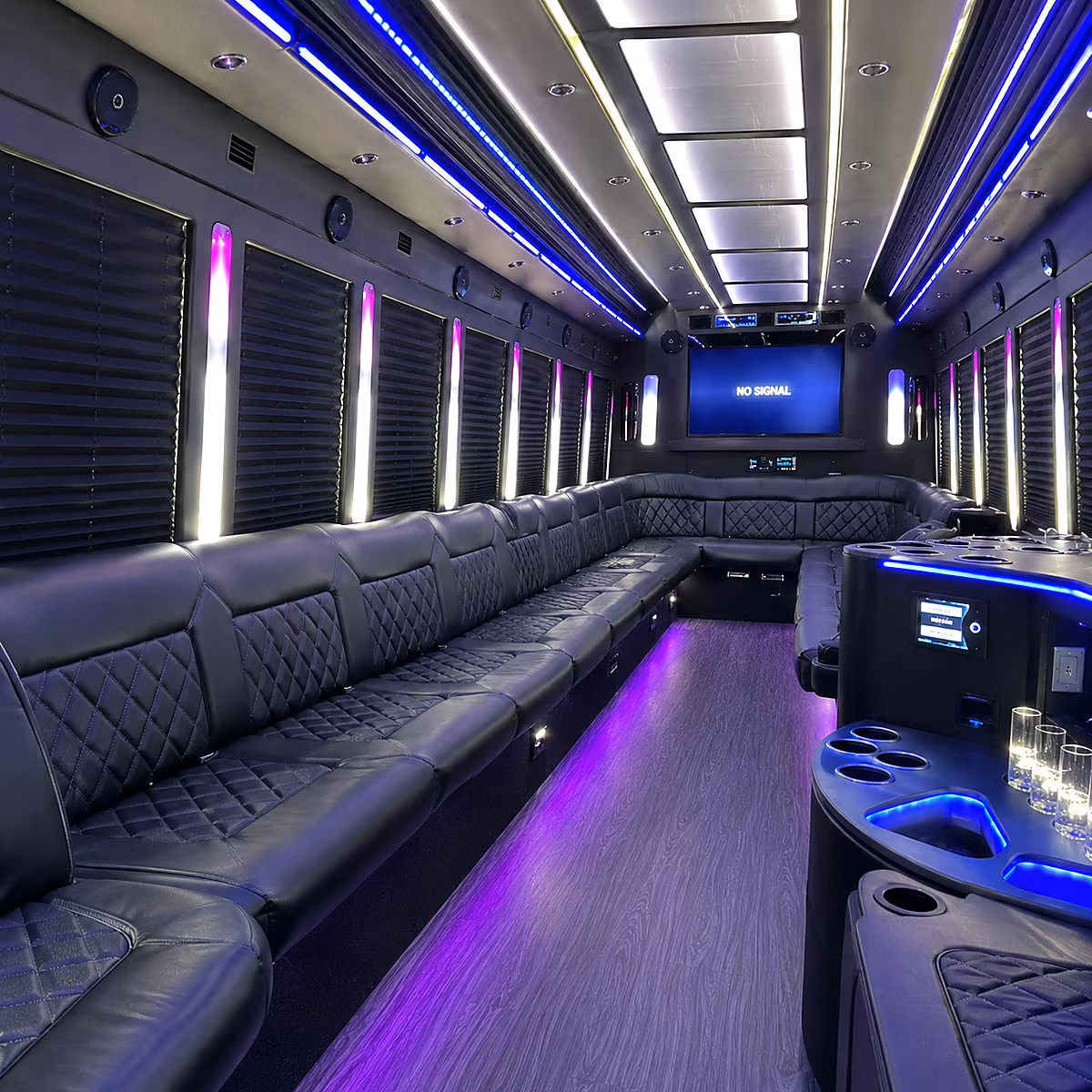 fort myers 30 passenger party bus inside