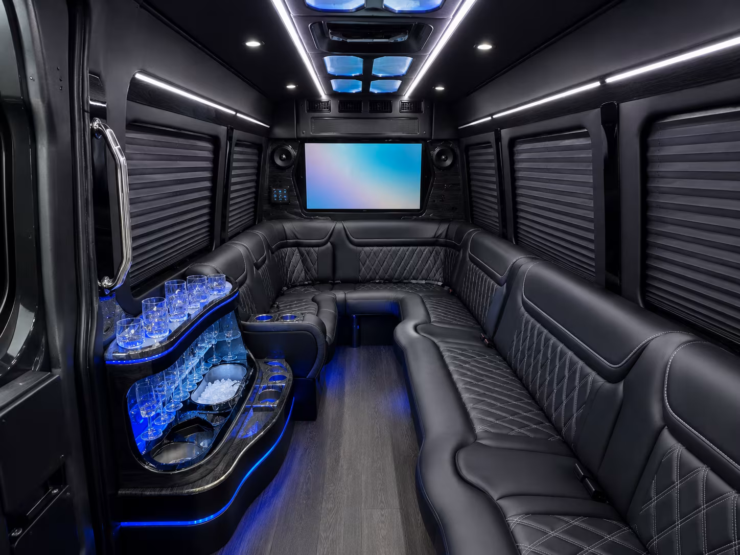 fort myers 50 passenger party bus inside